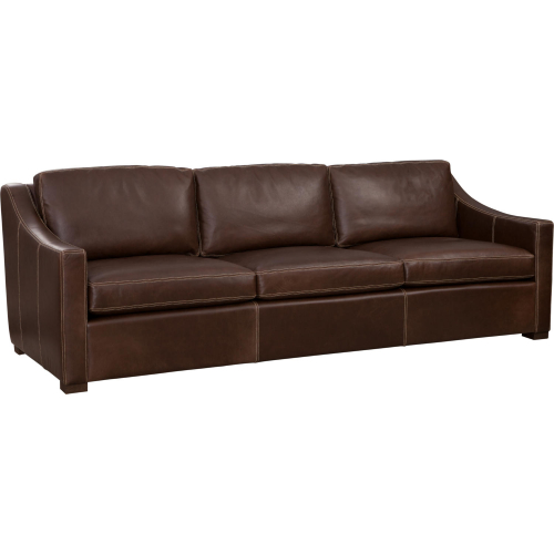 Andrew Sofa in Brighton Chocolate Brown Leather & Oak